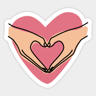 Hand heart v4 Sticker